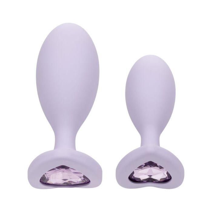 Primeira vez Crystal Booty Duo Silicone Plugs - Violeta | Kit para Jogo Anal - SEO Otimizado