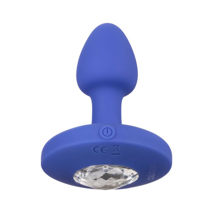 Pequeno plug vibrador azul recarregável - Cheeky Gem