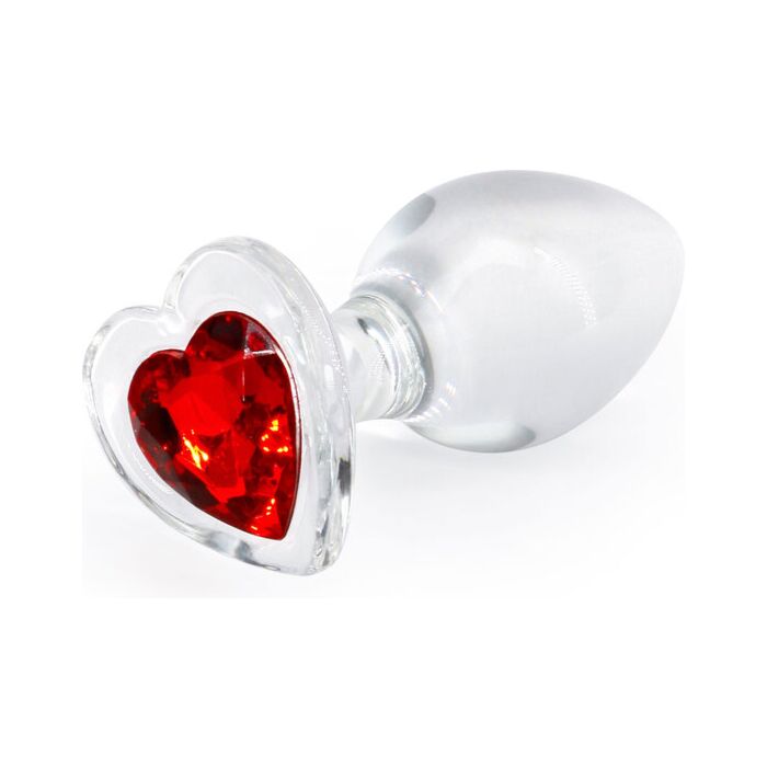 Plug de Cristal Coração Vermelho M - Crystal Desires Red Heart M