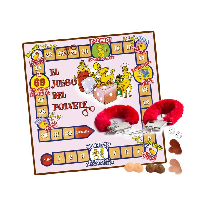 Jogo de poeirinha com algemas de poliamor para 4 jogadores.