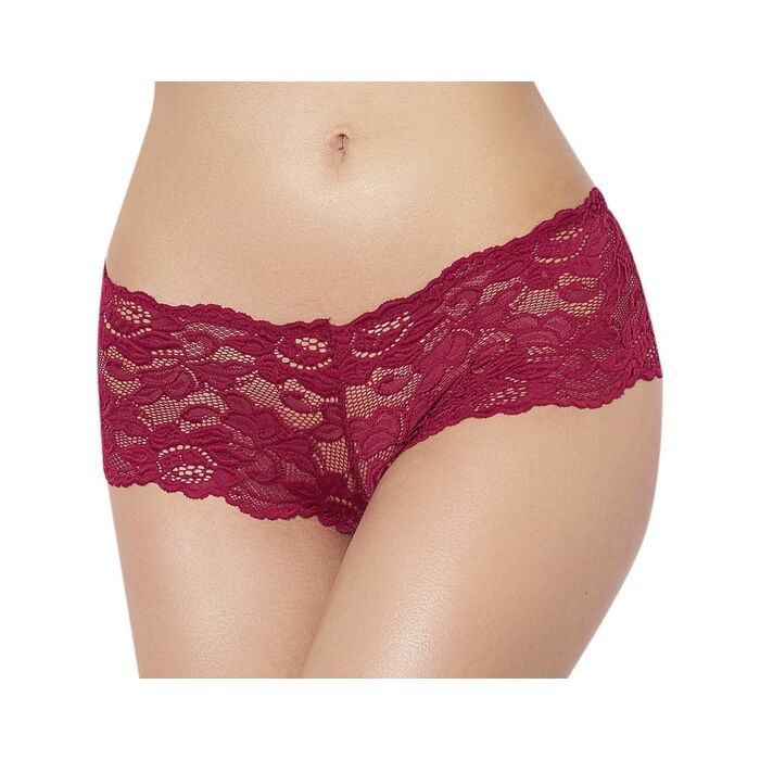 Cuecas de renda floral vermelha sexy tamanho L-xl