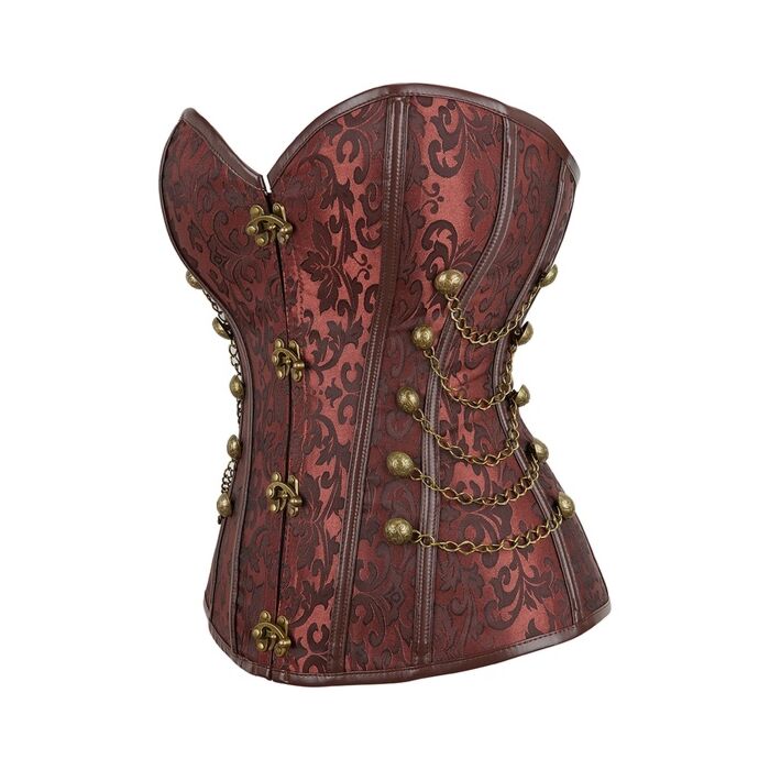 Corset Faiza marrom de manga curta - Tamanho L