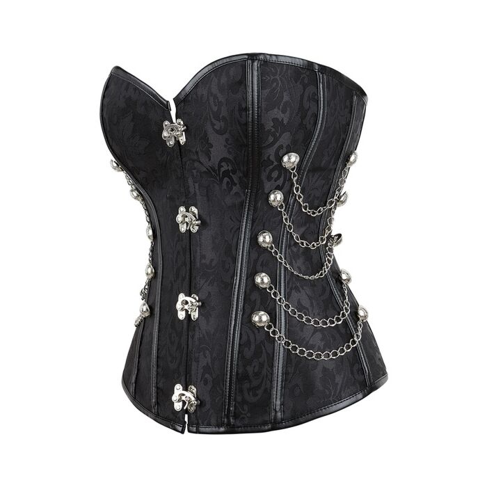Corset Odile Preto com Painel de PVC | Sex Shop