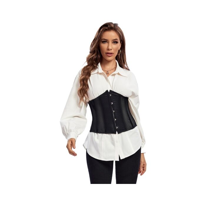 Underbust preto Hestia - Sem copa, curto, sem alças - Tamanho L