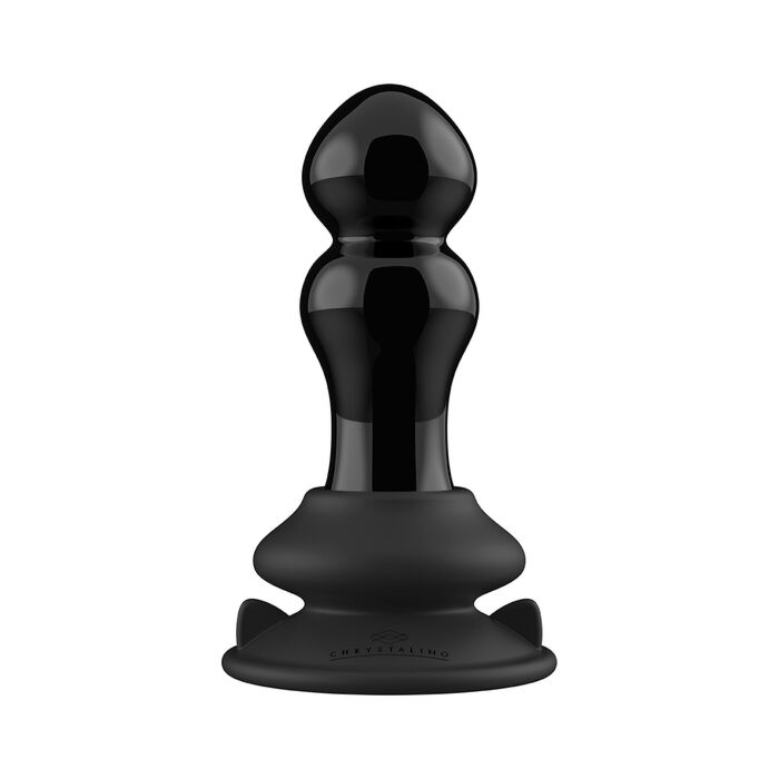 Rimly - Plug Vibrador de Vidro com Controlo Remoto - 10 Velocidades - Preto