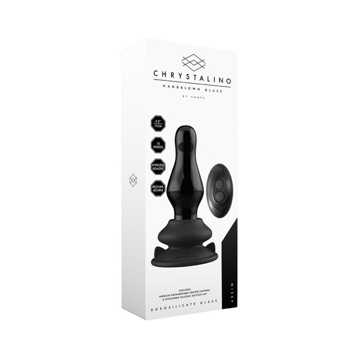 Vibrador Missy Glass com Copo de Sucção e Controlo Remoto - Preto