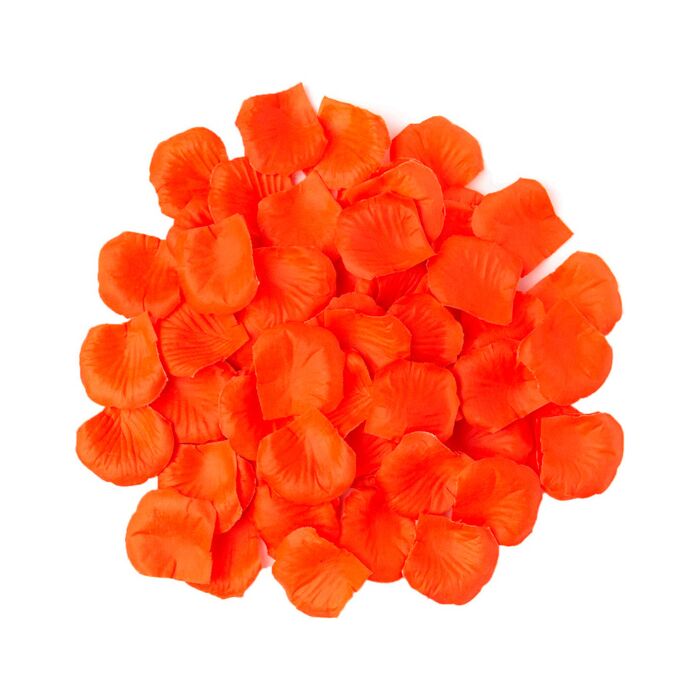 Pétalas de Rosa Artificial Laranja - Pacote com 100 Unidades