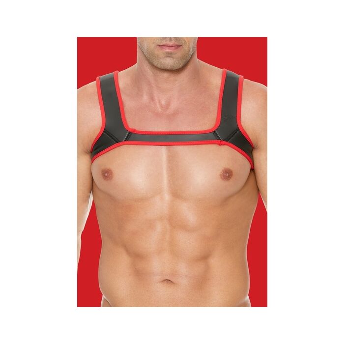 Ouch Puppy Play Arnês de Neoprene Vermelho