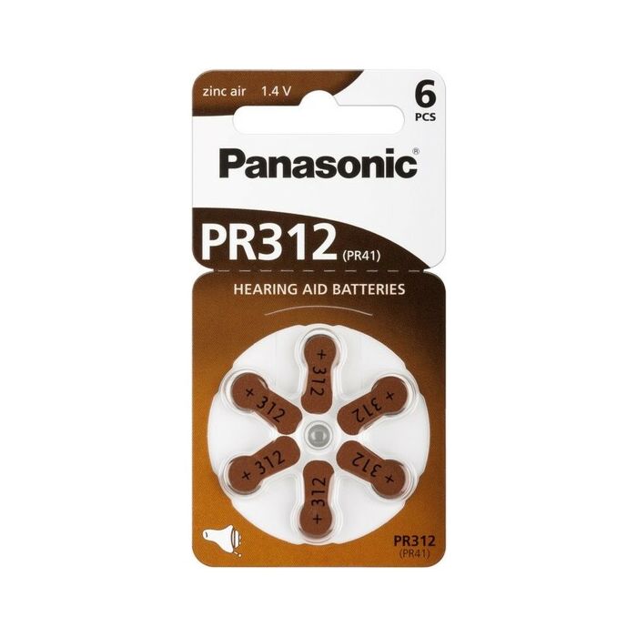Pilhas Panasonic PR312 B6 Pack de 6 - Marrom