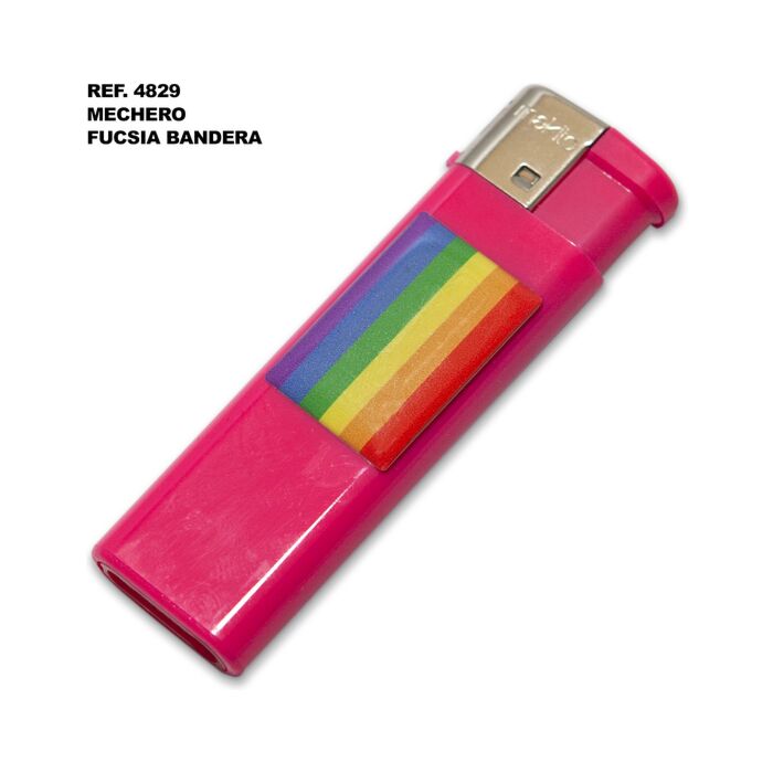 Isqueiro elétrico fuchsia com bandeira LGBT