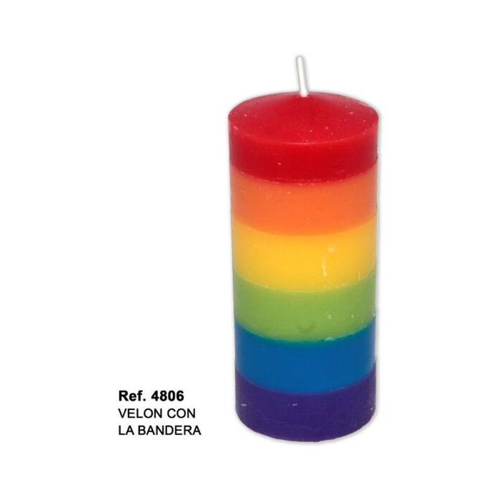 Vela grande com a bandeira LGBT - Vela artesanal de soja hand-poured