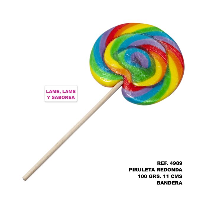 Pirulito Redondo Bandeira LGBT 100g 12cm - LAMBA, LAMBA E SABOREIE