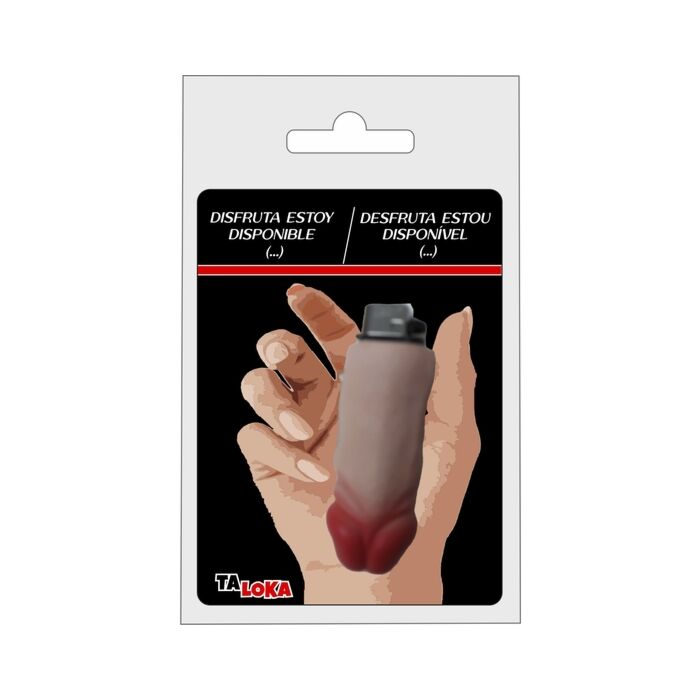Isqueiro em forma de pênis cor carne rosada - Recarregável 100% com frases divertidas