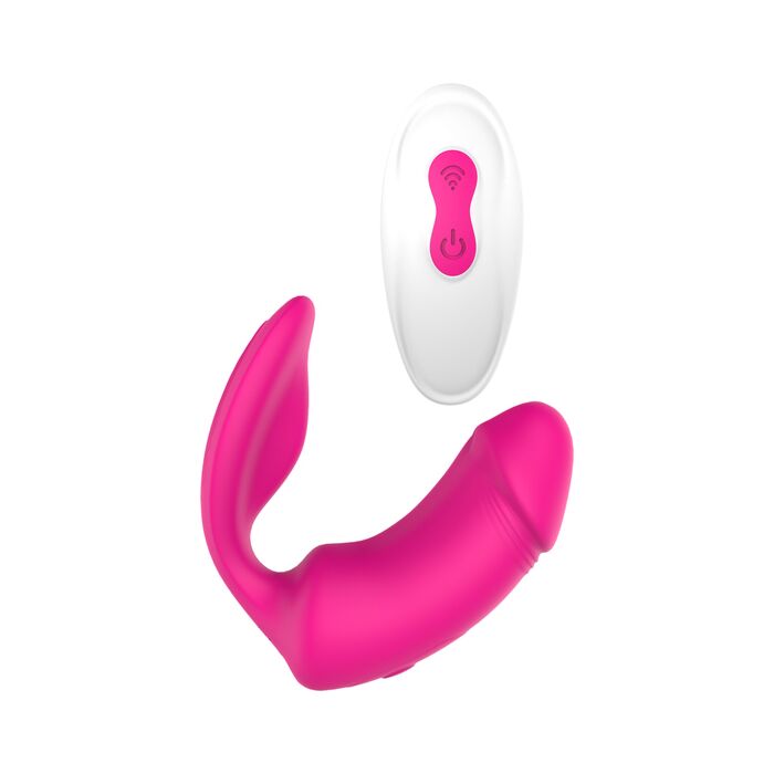 Vibes of Love Remote Duo Pleaser - Vibrador de dupla estimulação com controle remoto
