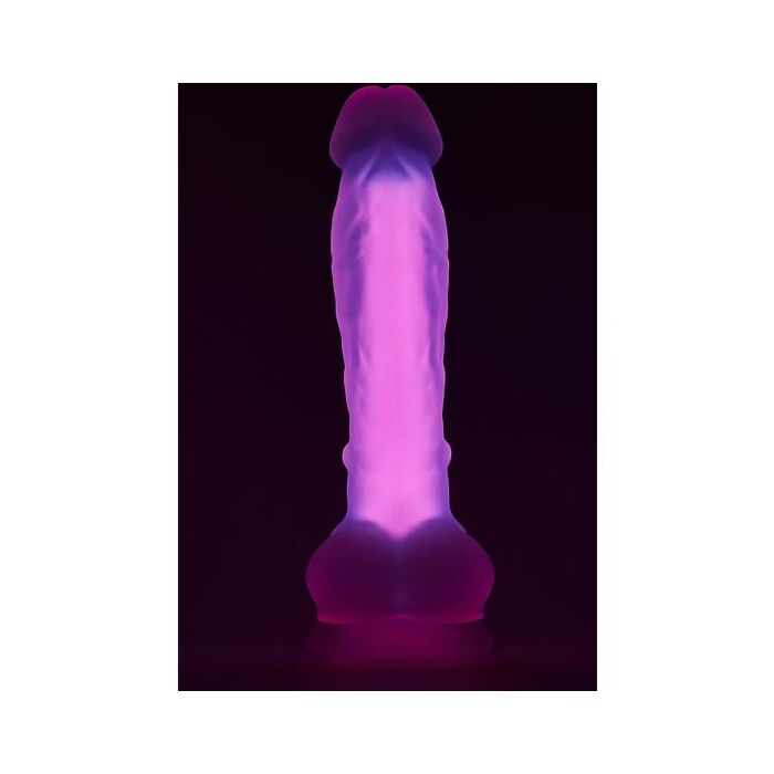 Pênis grande de silicone brilhante - rosa