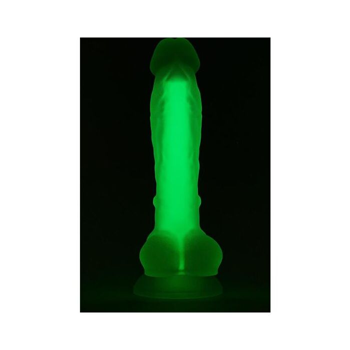 Dildo de Silicone Radiante que Brilha no Escuro 17,5cm Verde