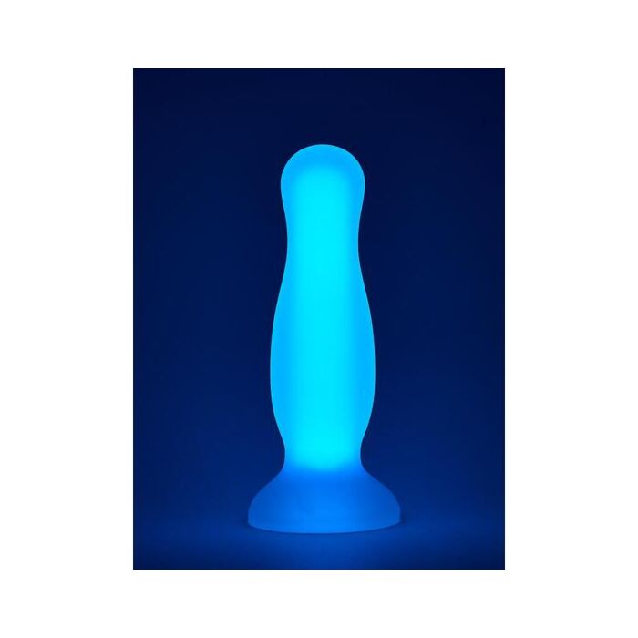 Plug anal Radiant Soft Silicone Glow in the Dark Médio Roxo - 12,5 cm. [Original!]