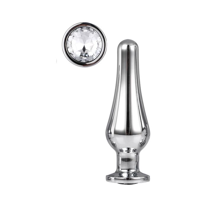 Brilhante Love Silver Plug de Prazer M - Plug anal com joia - Prata - Alumínio