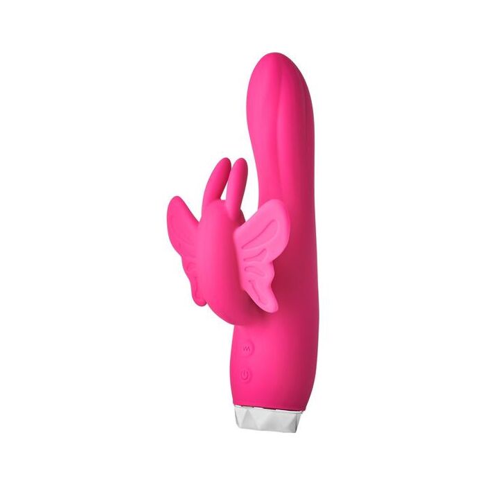 Flirts Vibrador Borboleta Rosa, Vibrador de Borboleta de Silicone - 17 cm