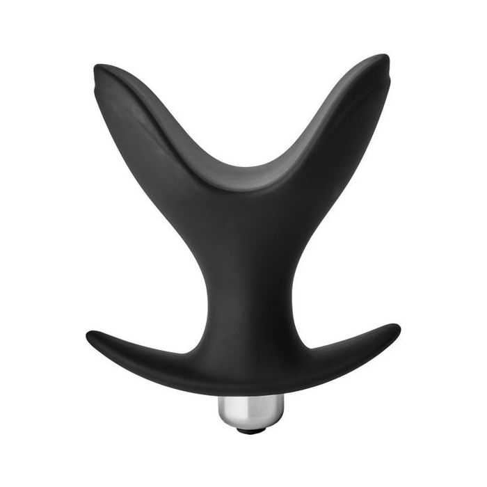FantASStico Plug Anal de Âncora Vibratória Preto - Plug Anal Vibratório de 10 Velocidades - Silicone - Pilhas LR44 Incluídas