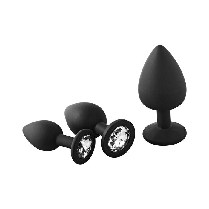 Kit de Treinamento Anal Fantástico com Pedra Branca - Conjunto de 3 peças