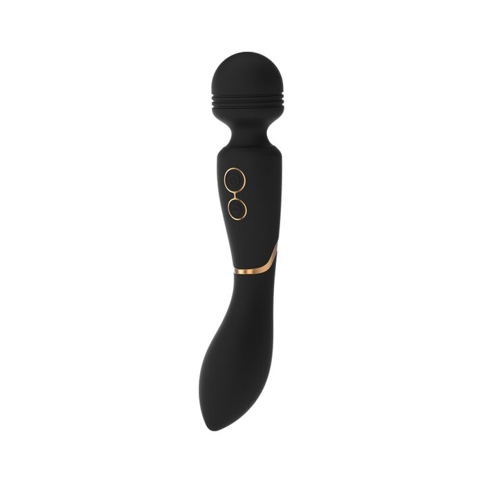 Elite Celine - Vibrador de Varinha Recarregável com 2 Motores, Silicone Macio - Preto