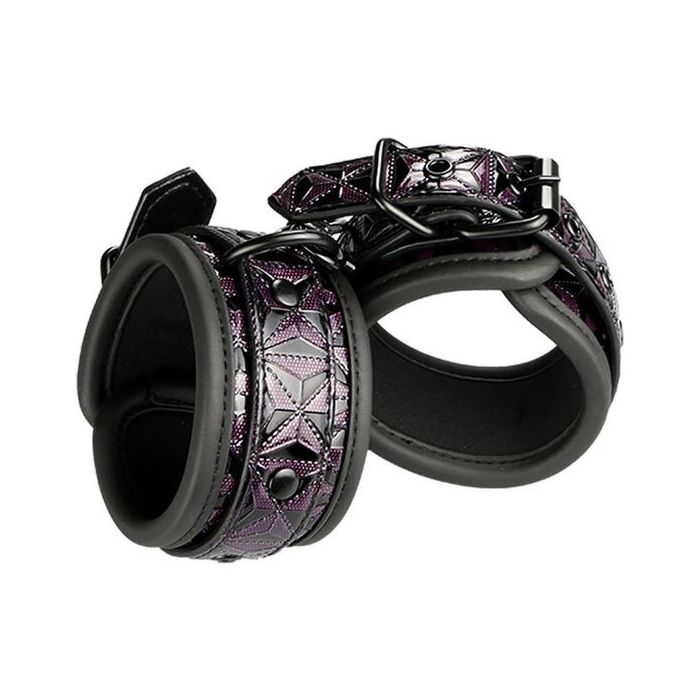Blaze Handcuff Purple - Algemas elegantes de couro roxo
