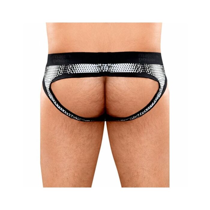 poder masculino jockstrap branco manchas pretas