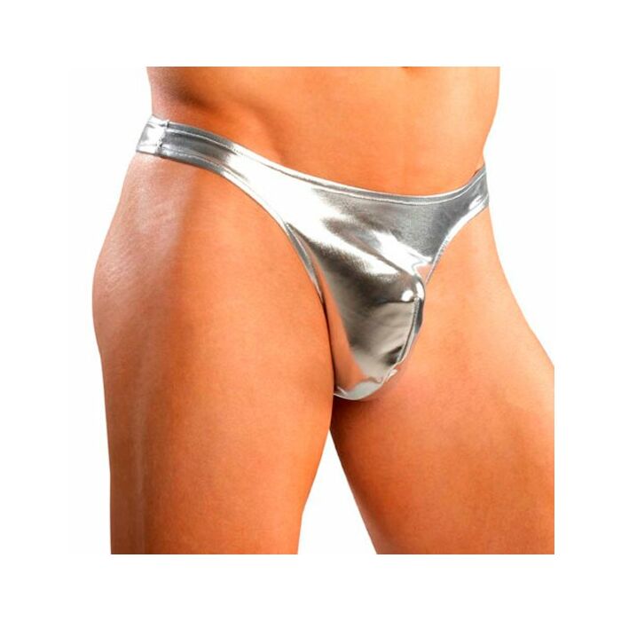 O poder masculino heavy metal tanga prata