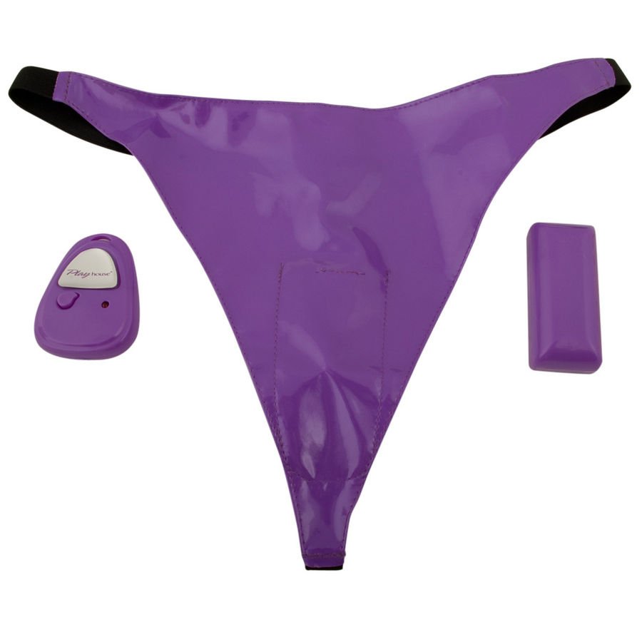vibrador roxo Thong com controle remoto