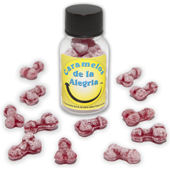 Pacote com 12 Doces com Sabor de Morango e Cereja Pinto Alegria 25g