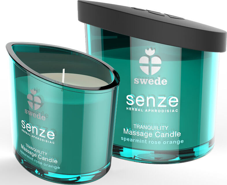 Vela de Massagem SWEDE Senze Tranquility com Aroma de Hortalã, Rosa e Laranja