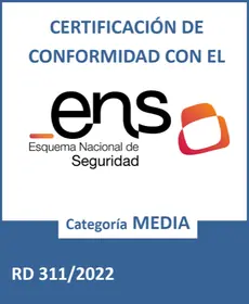 Distintivo de certificação do Esquema Nacional de Segurança (ENS) espanhol, categoria média